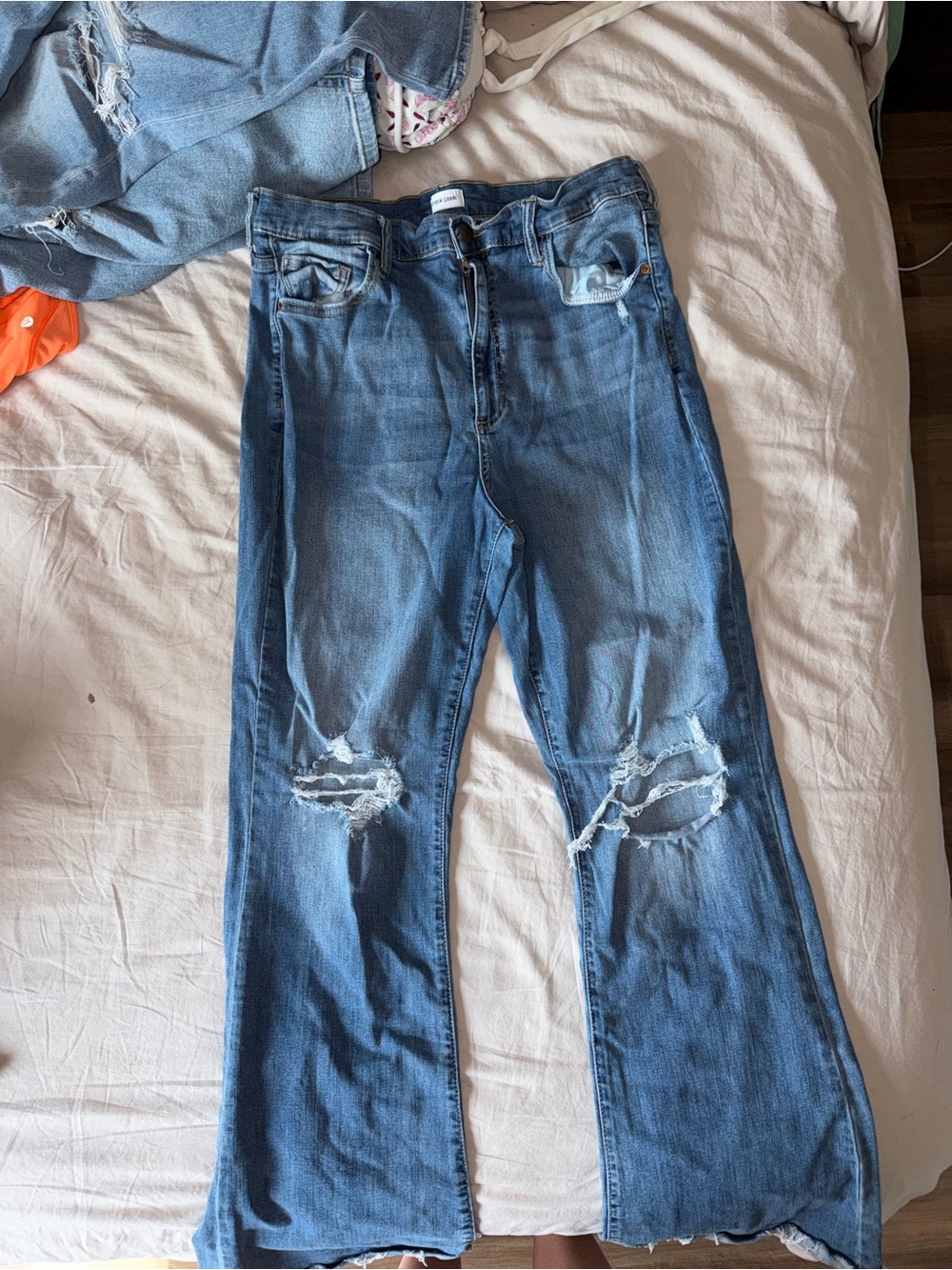 Sneak Peek Distressed Blue Boot Cut Jeans